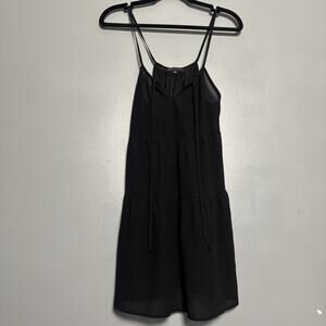 Kendall & Kylie Sheer Tiered Mini Dress Size Small Party Cocktail Lounge Black